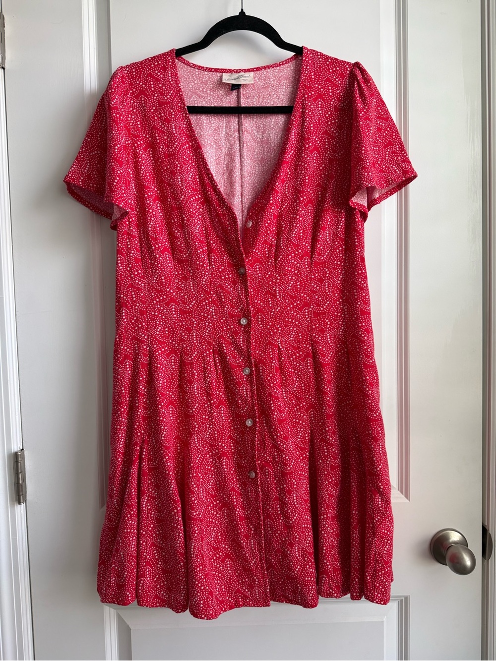 Universal Thread Red Button-Front Mini Dress